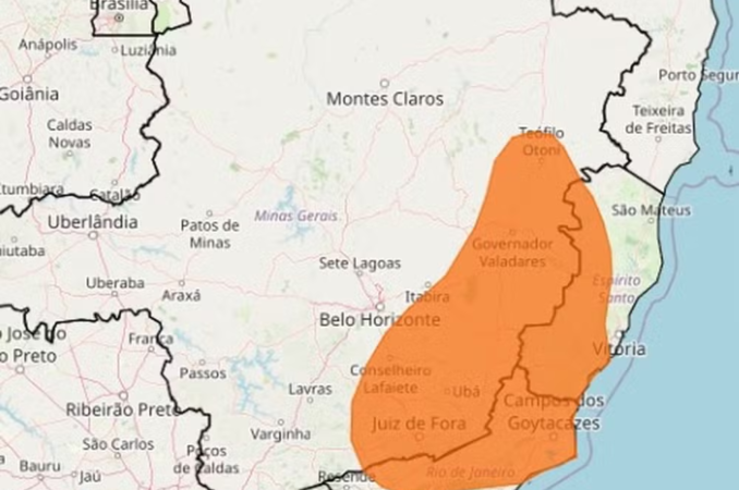 Inmet emite alerta de chuvas intensas e ventos fortes para mais de 100 cidades de Minas Gerais