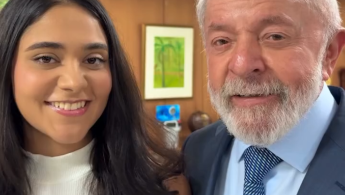 Lula recebe a única estudante de escola pública nota 1.000 na redação do Enem